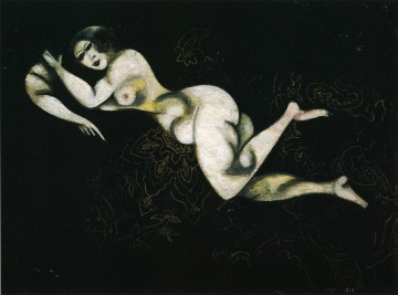 Nu allongé contemporain de Marc Chagall Peinture à l'huile